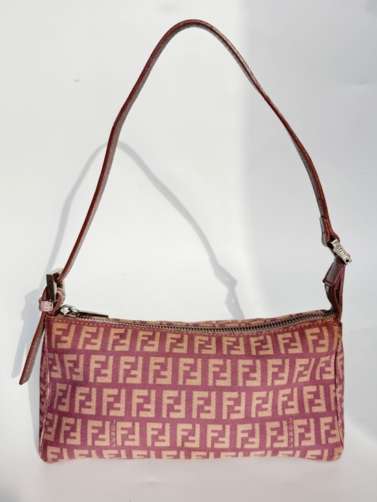Fendi Handbags - Authentic Fendi Zucchino Shoulder Bag Pochette in lilac